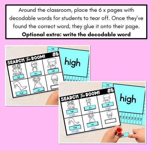 Resource preview 4 for READ THE ROOM - Decodable Words Phonics Activity - Simple Long Vowel I: igh & y