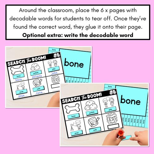 Resource preview 4 for READ THE ROOM - Decodable Words Phonics Activity - Simple Long Vowel O: o & o_e