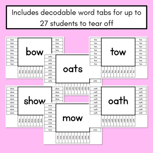 Resource preview 3 for READ THE ROOM - Decodable Words Phonics Activity - Simple Long Vowel O: oa & ow