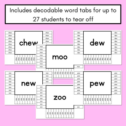 Resource preview 3 for READ THE ROOM - Decodable Words Phonics Activity - Simple Long Vowel U: oo & ew