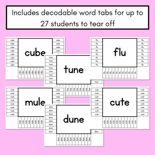 Resource preview 3 for READ THE ROOM - Decodable Words Phonics Activity - Simple Long Vowel U: u & u_e