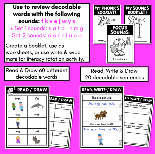 Resource preview 2 for CVC Worksheets - PHONICS REVIEW for Kindergarten Set 3