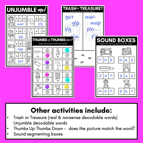 Resource preview 4 for CVC Worksheets FREEBIE - PHONICS REVIEW for Kindergarten Set 1