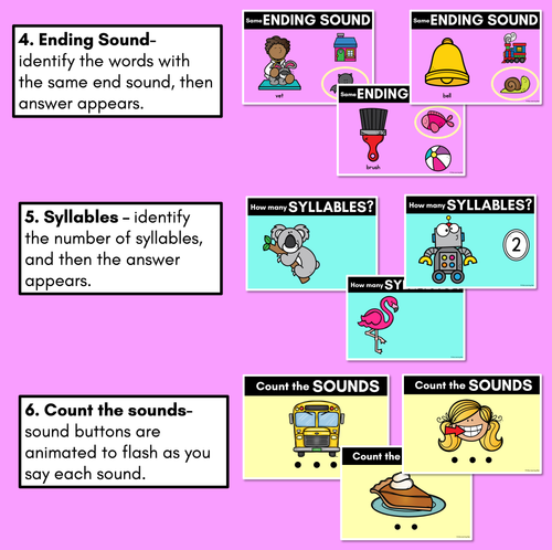 Resource preview 3 for Phonological Awareness Warm Up PowerPoint Slides - Set 2