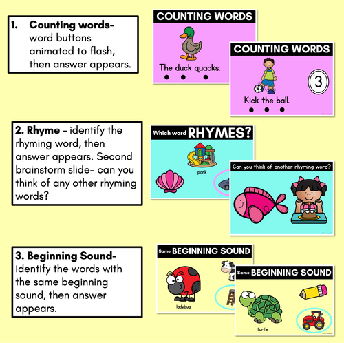 Resource preview 4 for Phonological Awareness Warm Up PowerPoint Slides - Set 1