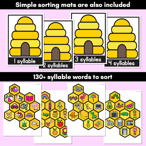 Resource preview 4 for Syllable Sorting Game - Bee Hives