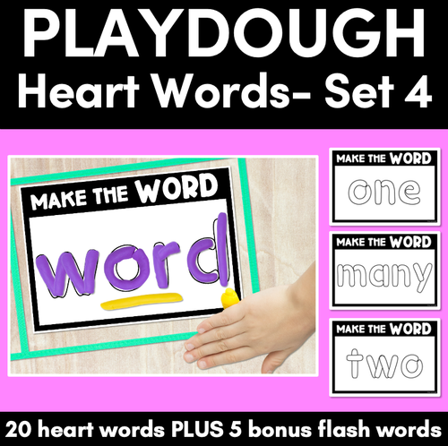 Resource preview 1 for Playdough Heart Word Practice - Set 4