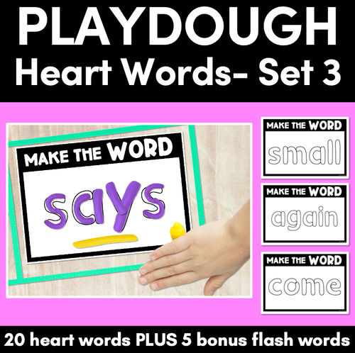 Resource preview 2 for Playdough Heart Words Bundle