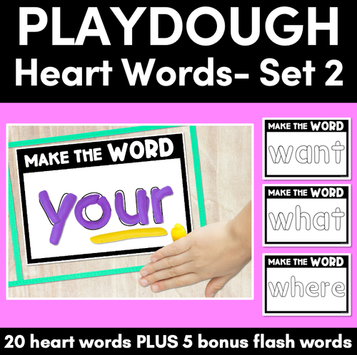 Resource preview 1 for Playdough Heart Word Practice - Set 2