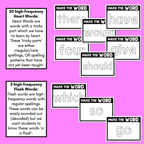 Resource preview 3 for Playdough Heart Word Practice - Set 2