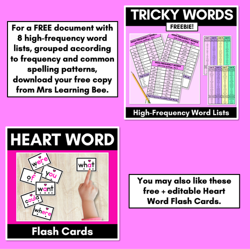 Resource preview 5 for Playdough Heart Word Practice - Set 2