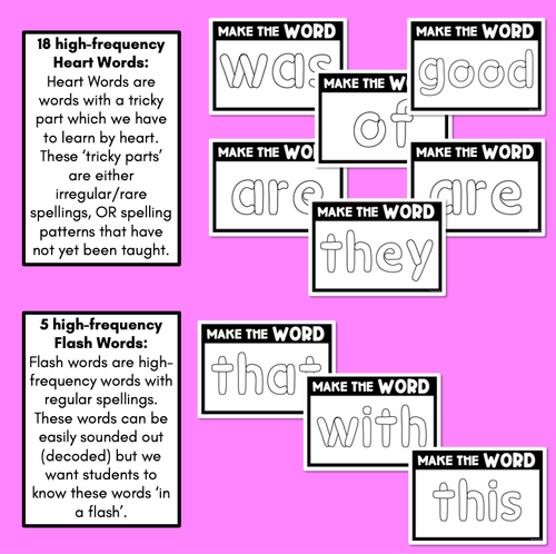 Resource preview 4 for Playdough Heart Word Practice - Set 1