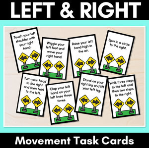 Left & Right Movement Task Cards