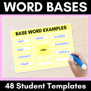 WORD BASE Student Brainstorm Templates - includes base word reference pages