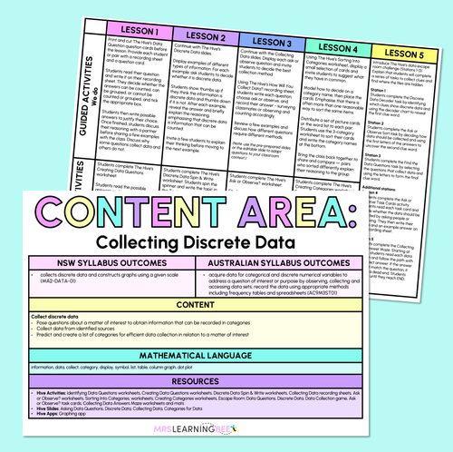 Resource preview 1 for Collecting Discrete Data - Grade 3 & 4 Program