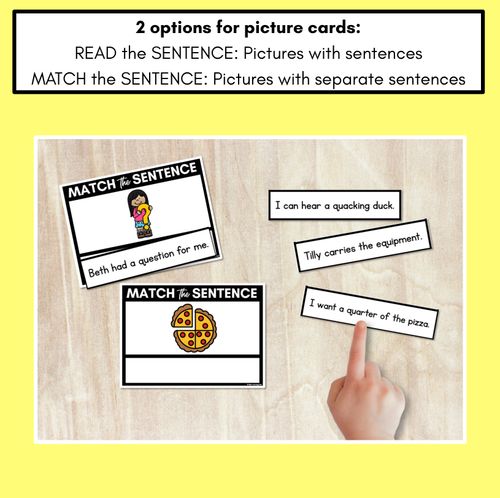 Resource preview 2 for QU Phoneme Decodable Sentences - Read & Match
