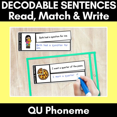 Resource preview 2 for Decodable Sentence Activities for QU Phoneme - BUNDLE