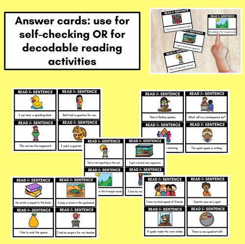 Resource preview 4 for QU Phoneme Decodable Sentences - Read, Match & Write