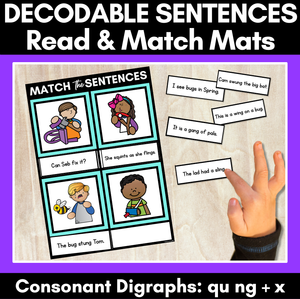 QU NG X Decodable Sentences Mats - Read & Match