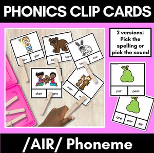 R-Controlled Vowel Sound AIR Clip Cards - air are ear words