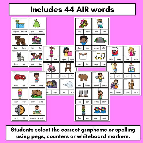 Resource preview 2 for R-Controlled Vowel Sound AIR Clip Cards - air are ear words