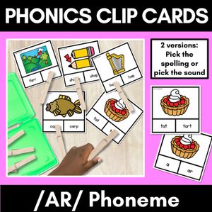 R-Controlled Vowel Sound AR - Clip Cards