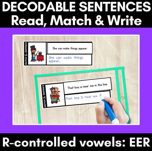 Resource preview 15 for R-Controlled Vowels Decodable Sentence Activities COMPLETE BUNDLE