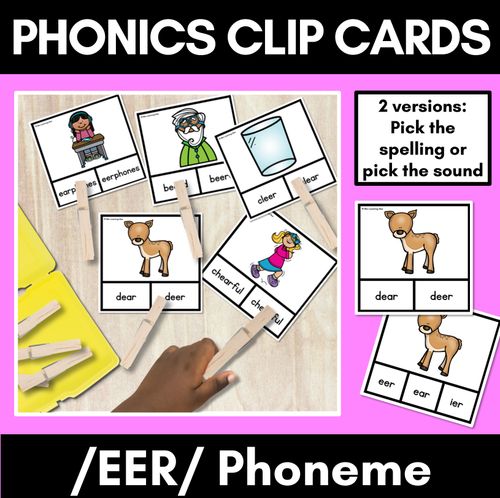 Resource preview 1 for R-Controlled Vowel Sound EER SOUND CLIP CARDS - eer and ear words