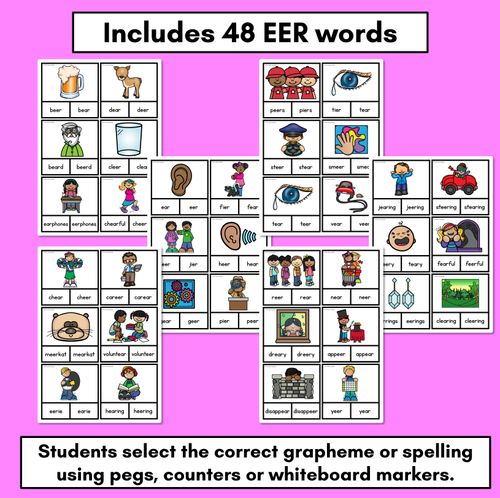 Resource preview 2 for R-Controlled Vowel Sound EER SOUND CLIP CARDS - eer and ear words