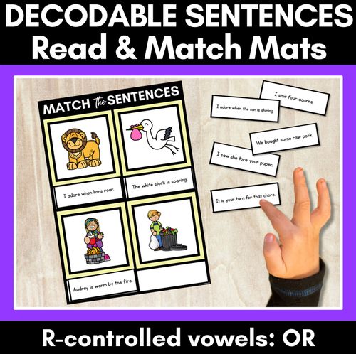 Resource preview 3 for R-Controlled Vowels Decodable Sentence Activities COMPLETE BUNDLE