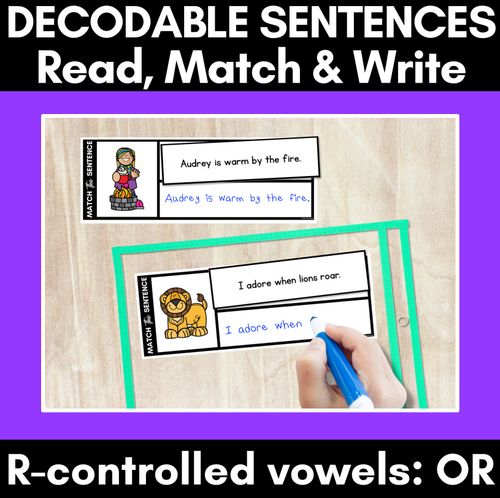 Resource preview 9 for R-Controlled Vowels Decodable Sentence Activities COMPLETE BUNDLE