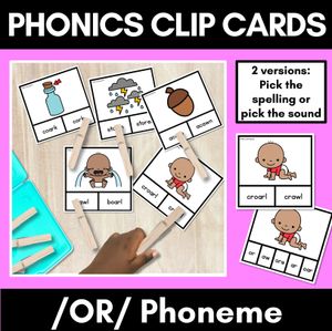 R-CONTROLLED VOWEL SOUND OR Clip Cards - Ways to spell the OR sound