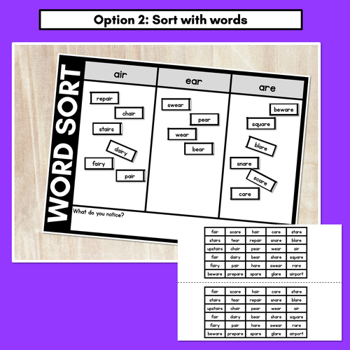 Resource preview 3 for R-CONTROLLED VOWEL AIR WORD SORT