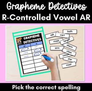 R-Controlled Vowel AR Words Game - AR Decodable Words Activity - Grapheme Detectives