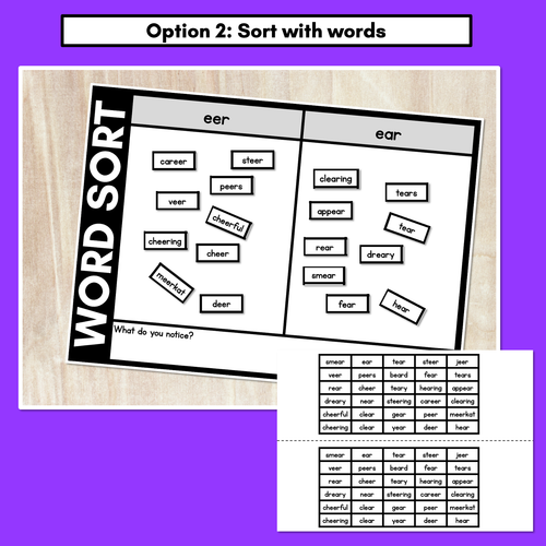 Resource preview 3 for R-CONTROLLED VOWEL EER WORD SORT