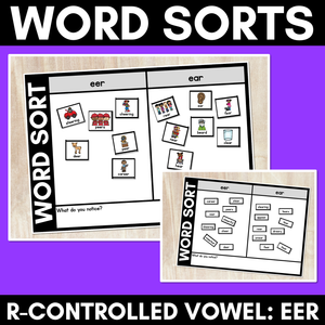 R-CONTROLLED VOWEL EER WORD SORT