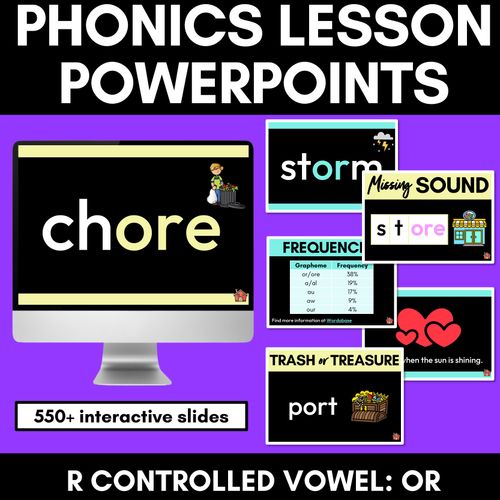 Resource preview 1 for R Controlled Vowels - Or Sound Powerpoint