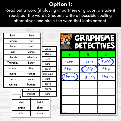 Resource preview 2 for R-Controlled Vowel Er Sound Game