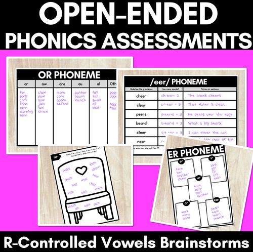 Resource preview 2 for Vowel Sounds Brainstorms & Assessments BUNDLE