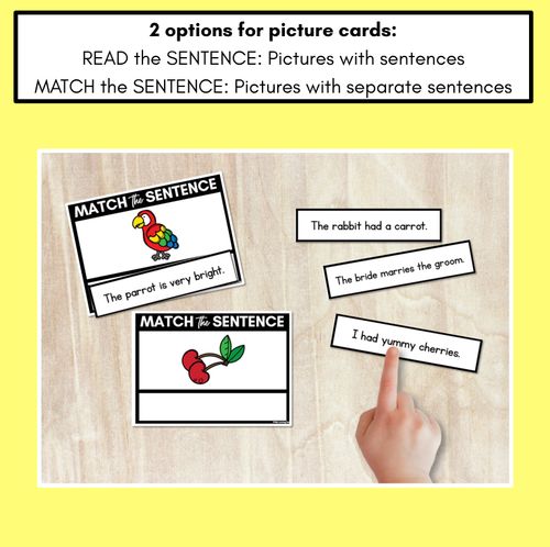 Resource preview 2 for R Phoneme Decodable Sentences - Read & Match