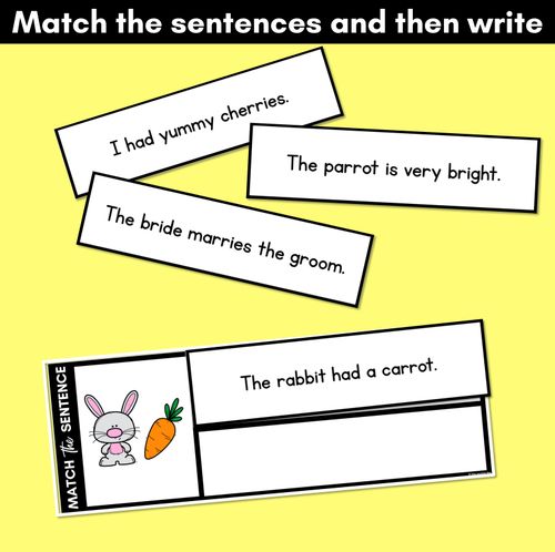 Resource preview 3 for R Phoneme Decodable Sentences - Read, Match & Write
