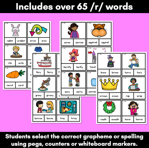 Resource preview 2 for R RR WR CLIP CARDS - Consonant Sounds Phonics Game