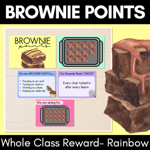 Resource preview 1 for Brownie Point Class Reward System - Whole Class Reward - Rainbow Classroom Decor