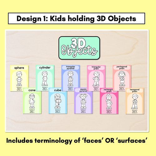 Resource preview 2 for 3D Object Posters - Rainbow Classroom Decor