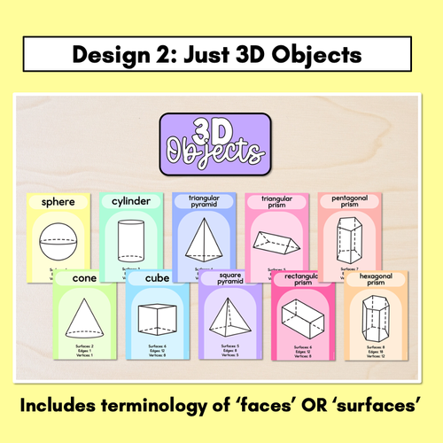 Resource preview 3 for 3D Object Posters - Rainbow Classroom Decor