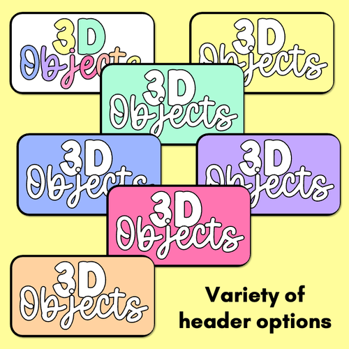 Resource preview 5 for 3D Object Posters - Rainbow Classroom Decor