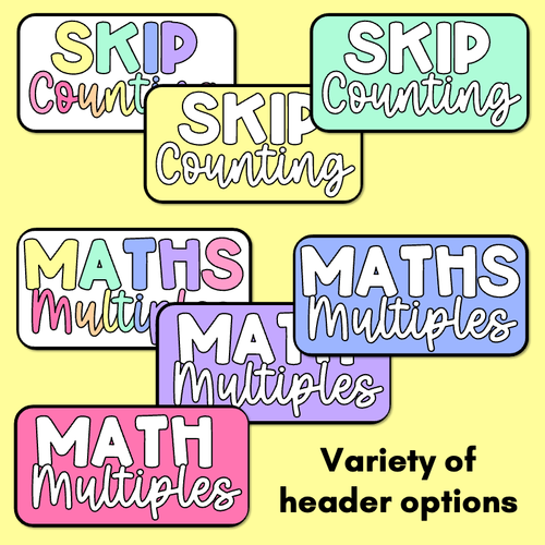 Resource preview 5 for Multiples & Skip Counting Posters - Rainbow Classroom Decor