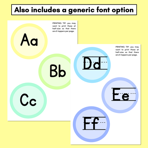 Resource preview 3 for Alphabet Toppers - All Aussie Fonts - Rainbow Classroom Decor