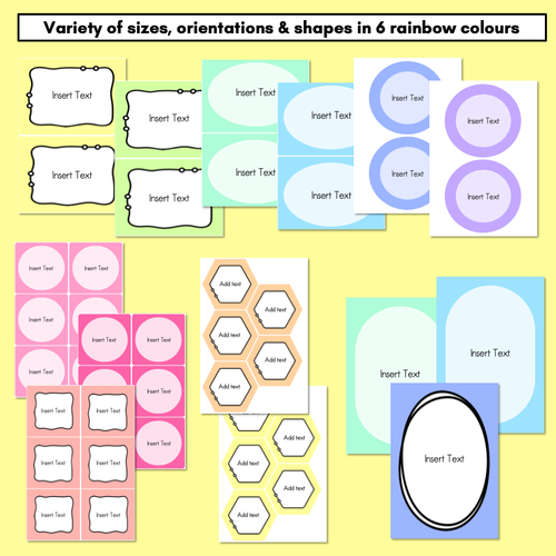 Resource preview 3 for Editable Labels - Rainbow Classroom Decor