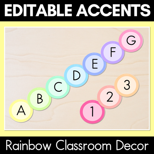 Resource preview 22 for Rainbow Classroom Decor Bundle